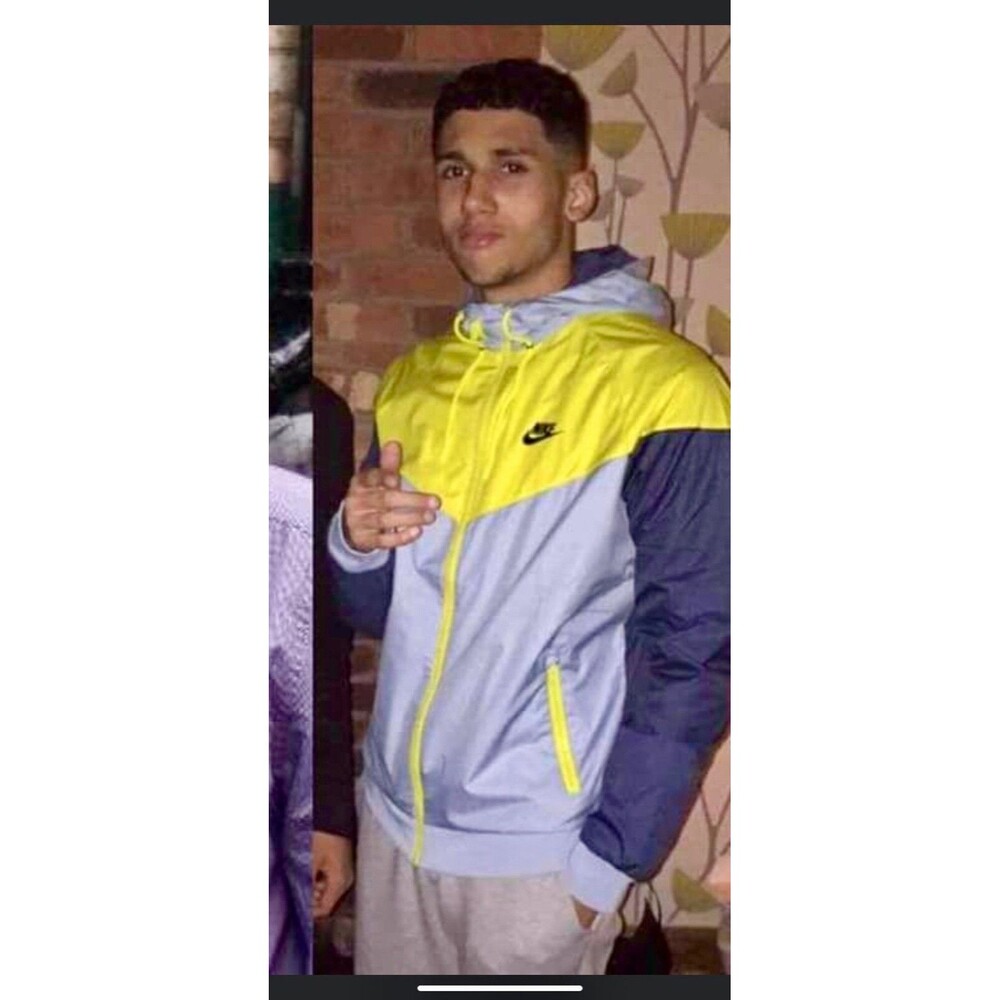 Nike Vintage Rare Windbreaker Windrunner Jacket Nylon Glanz Gray Yellow Blue S